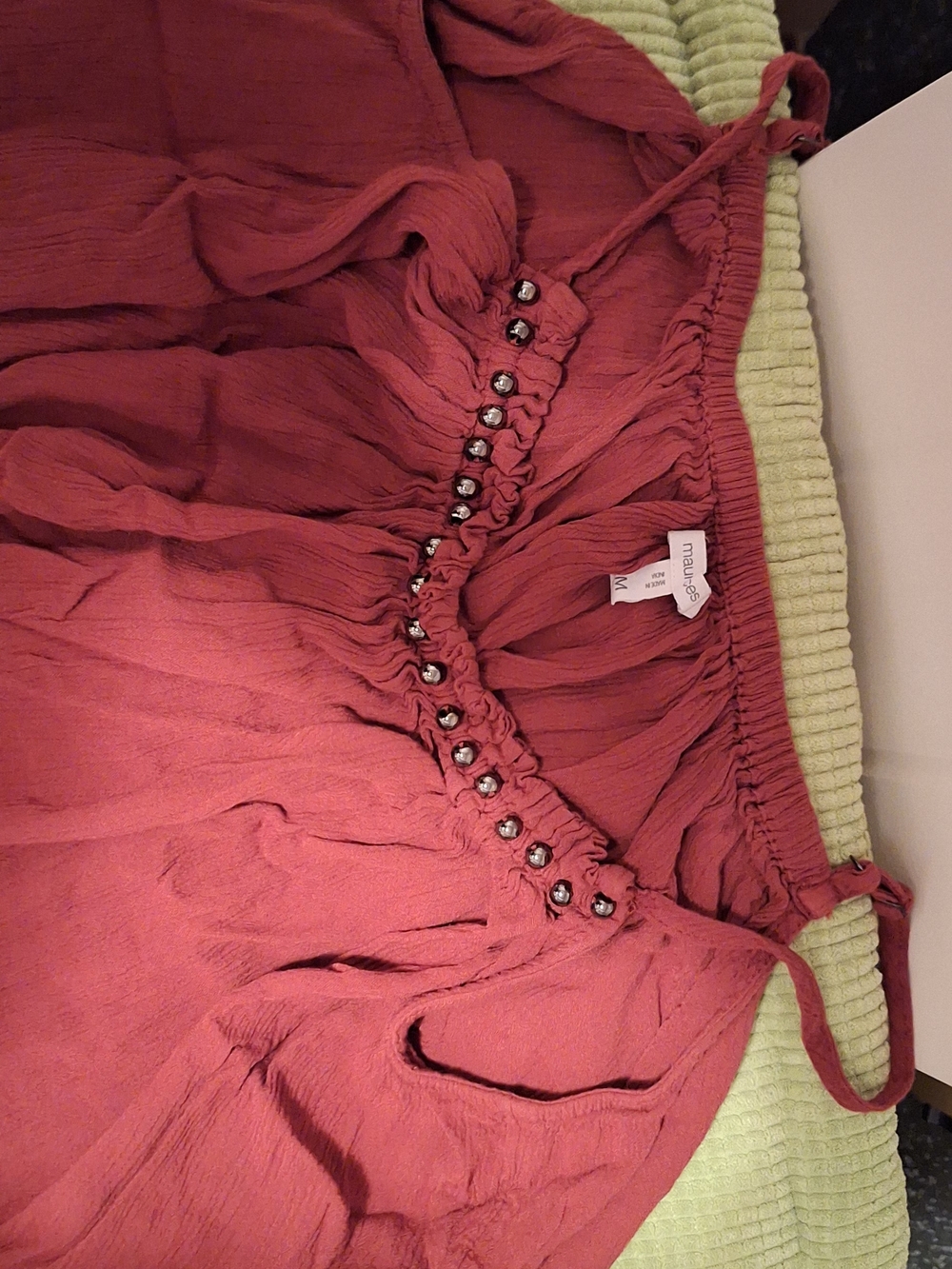 Maurices Red-Rust Beaded Maxi Dress